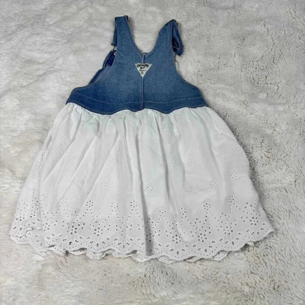 OshKosh B’gosh Denim Overall Dress Eyelet 5T